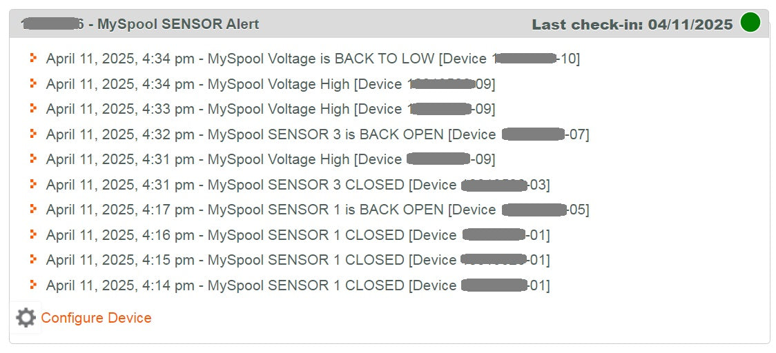 Alert notifications for DIY projects, 4 short and 1 DC voltage sensors, A/C powered. Text message, email, and push support.